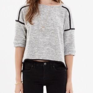 Madewell Sculpture Crop Sweater Top Chunky Knit NWOT